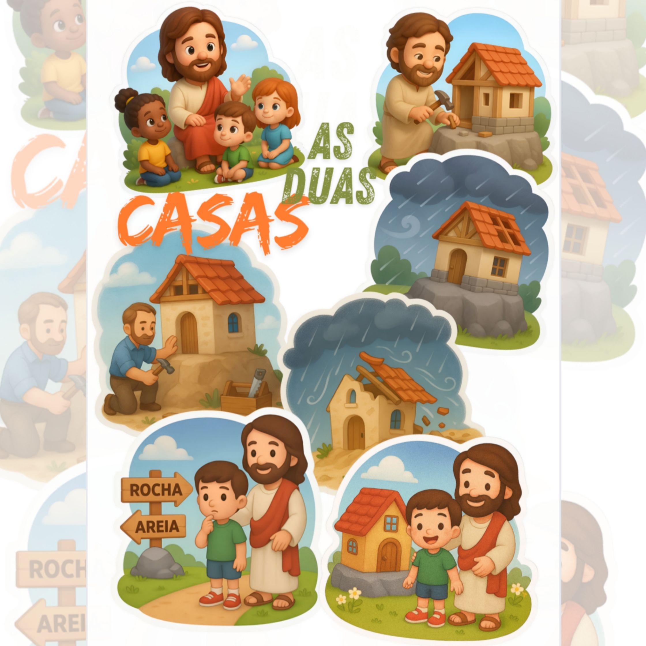 PARÁBOLA DAS DUAS CASAS - CASA NA ROCHA E CASA NA AREIA