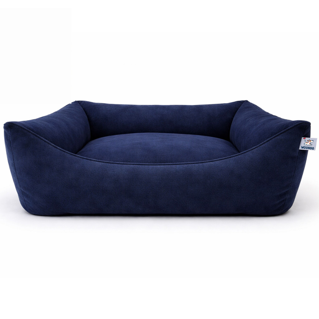 Cama Pet Comfort Premium Woohoo Cão e gato P Veludo Azul Marinho