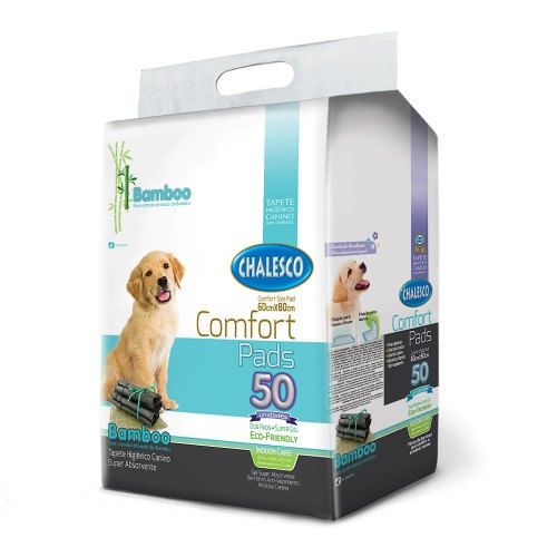 Tapete higiênico 60x80cm Chalesco Comfort Bamboo Pads - contém 50 unidades