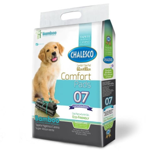 Tapete Higiênico Chalesco Comfort Bamboo para Cães 60X80Cm - 7 unidades