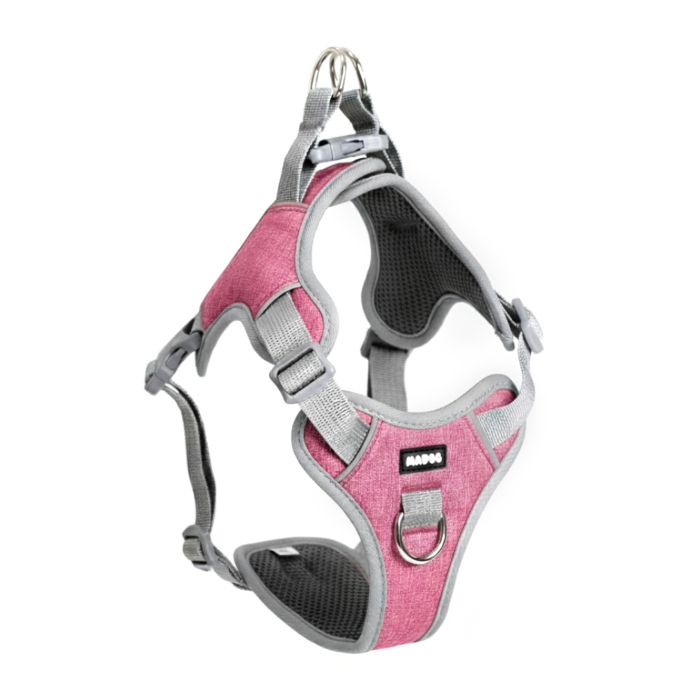 Coleira Peitoral Antipuxão para Cachorro MADOG COMFORT ROSA