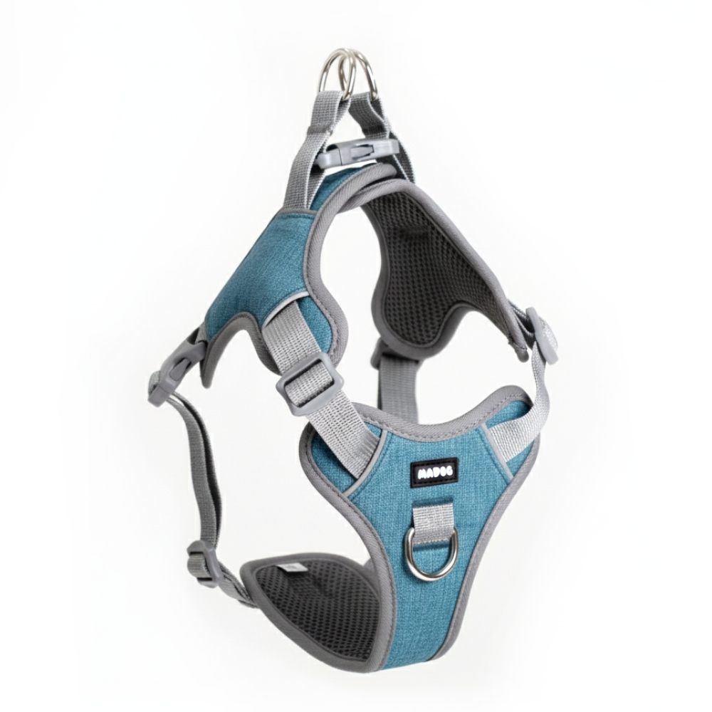 Coleira Peitoral Antipuxão para Cachorro MADOG COMFORT AZUL