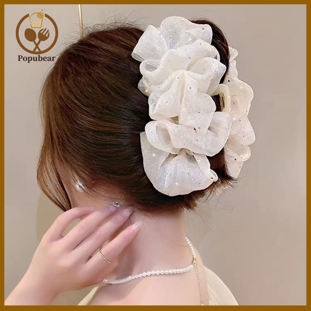 Hair Styling Clip Women’s Multi-layer Fabric Clamp Strong Anti-slip Claw Solid Color Tool for Secure Decoration and fo