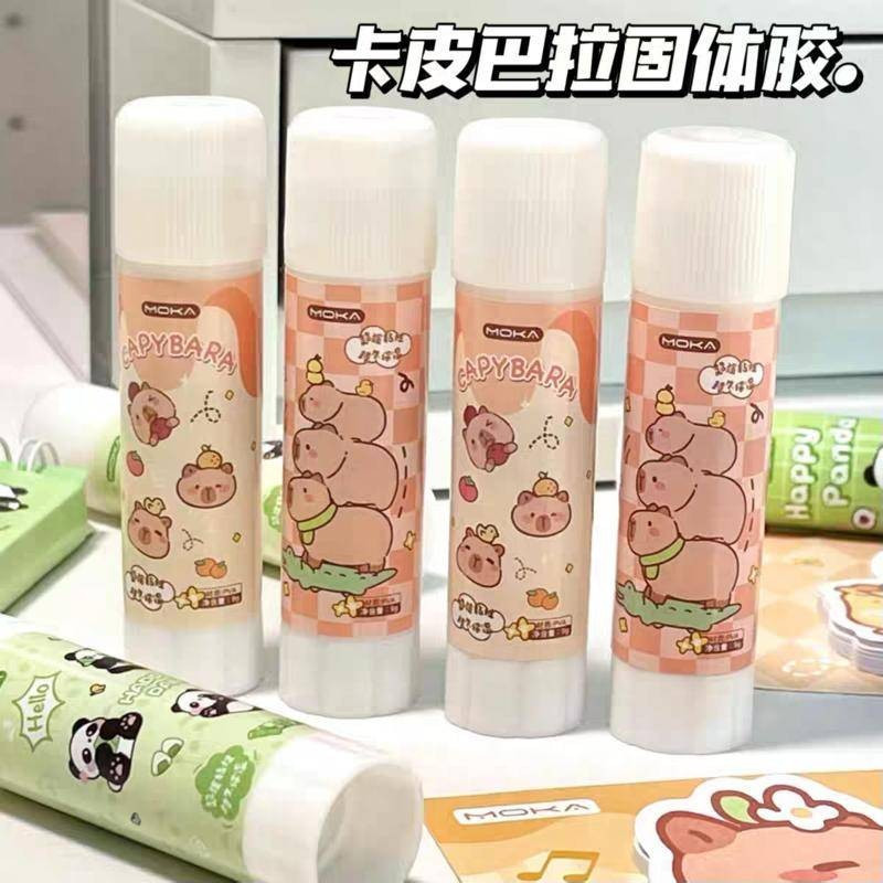10Cute cartoon capybara solid glue sticker，Strong Non-Toxic Sealing Stickers，Mini student stationery，Office and study su
