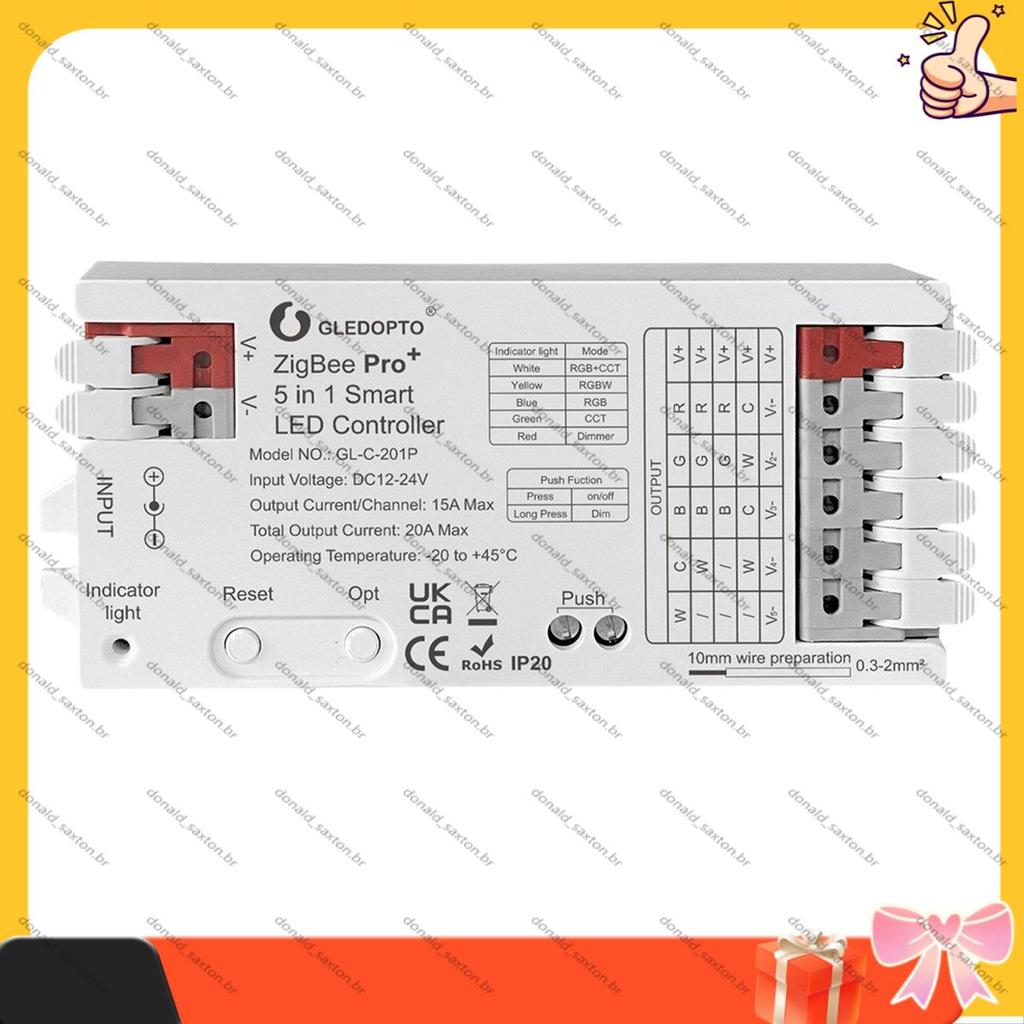 [Rápido D] Controlador LED ZigBee 3.0 5 Em 1 Dimmer 12V 24V 20A RGB/RGBW/RGBCCT/CCT Strip Light Tuya Smart APP , Fácil D