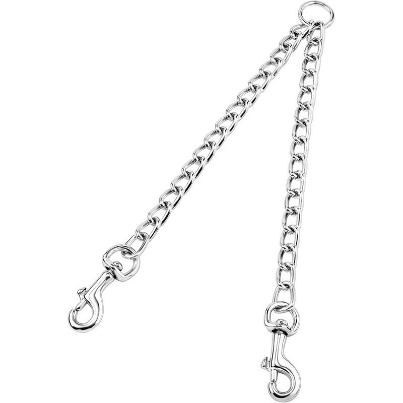 PETTOM Heavy Duty 2 Way Dog Lead Metal Chain Duplo Pet Clip Leash Acoplador 360 ° Passeio De Cachorro Giratório Sem Emar