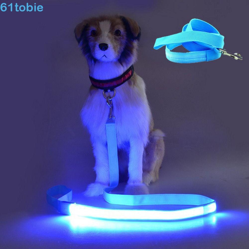 TOBIE LED Light Up Dog Leash , Corda De Tração Luminosa Reflexiva Para Cães De 1.2 M Caminhada Brilhante Nylon