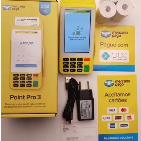Maquininha Smart Pro 3 Tela Touch 4G Wi-Fi Com Impressora Térmica Leitor Original