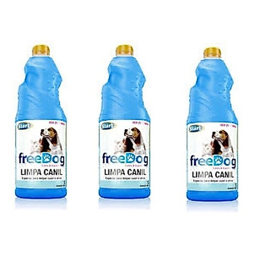 3 Free Dog Cães  Gatos Limpa Canil Start 2 L