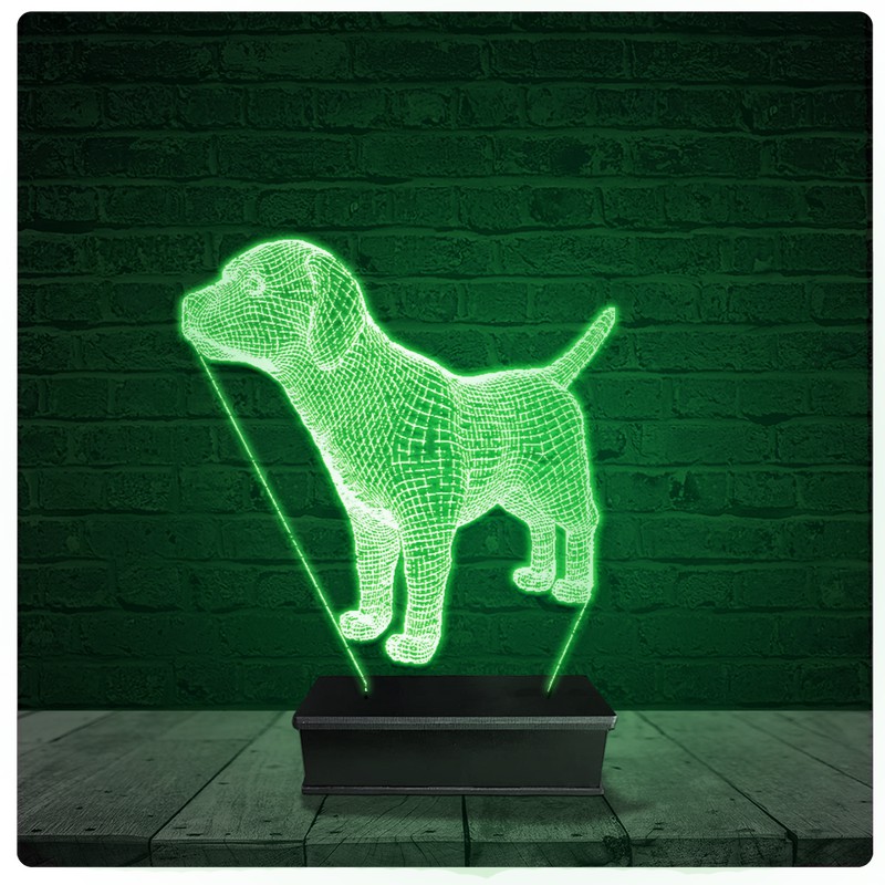 Luminária Abajur Acrílico Led - Cachorro Dog Pet