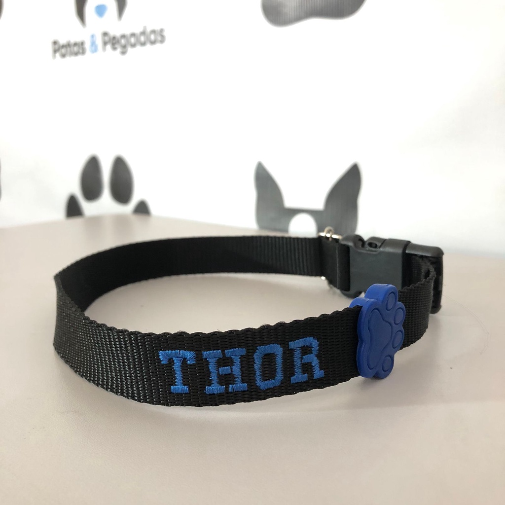 Coleira para cães personalizada pet bordado com nome passeio com o dog