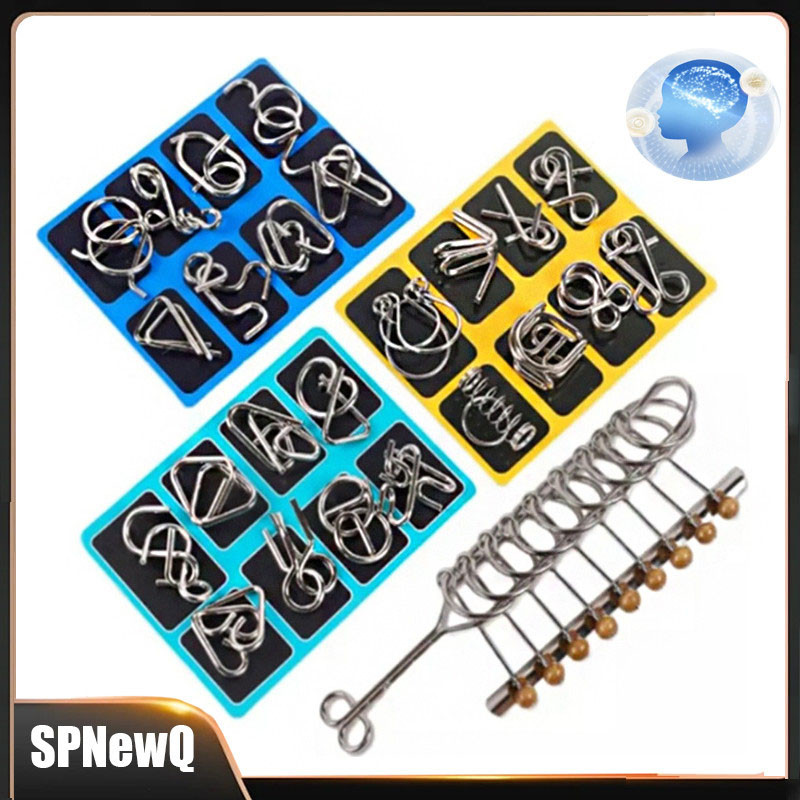 Nove Linked Intelligence Buckle Release Set Fivela De Metal Adulto Kong Mingsuo Lu Bansuo Brinquedo Educacional