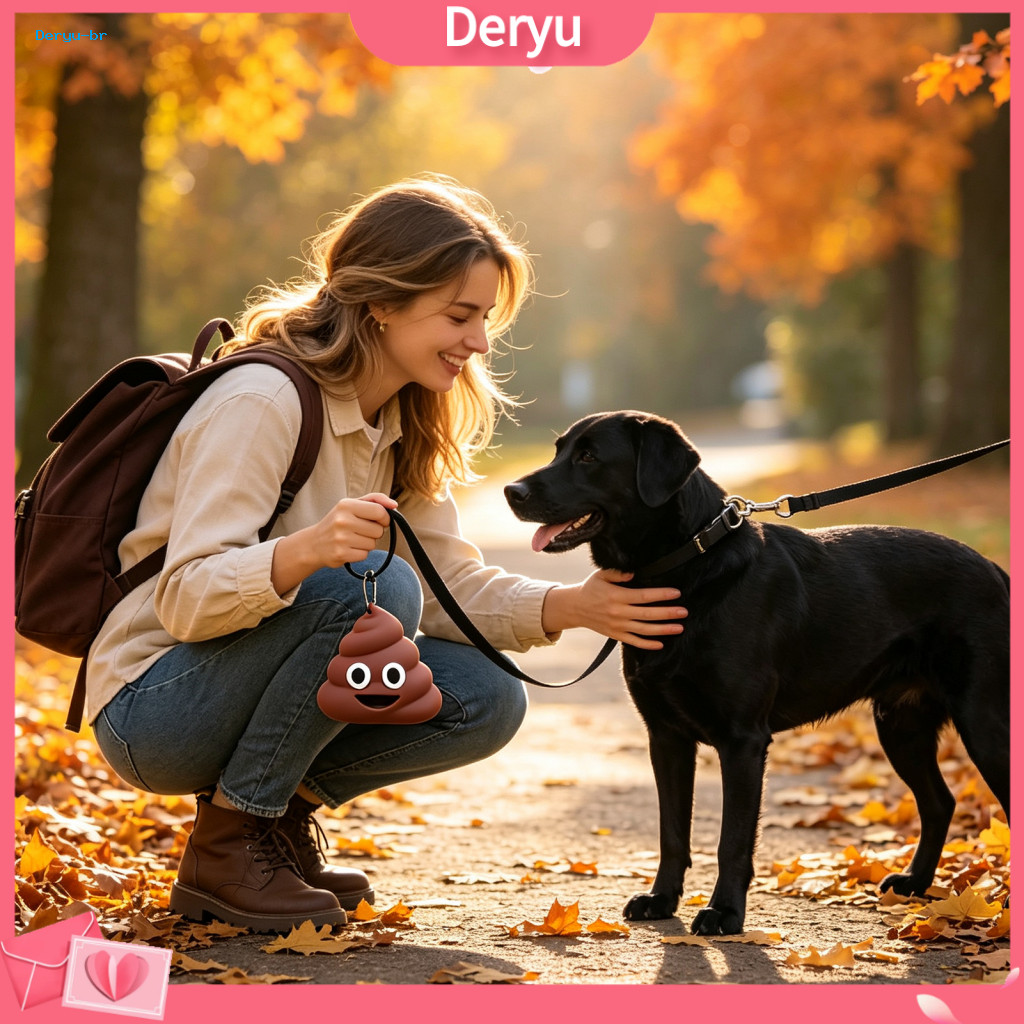 Dog Poop Bag Refill Holder Dispenser with Metal Buckle – Portable Waste Pendant for Leash Outdoor Walking Accessory Ea