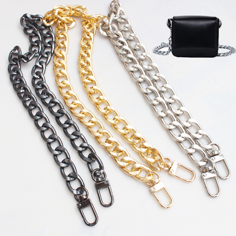 30/60/100cm cadeia de sacos gorda e plana Acessórios de metal de alumínio Buckle Durable Solid Color All-match