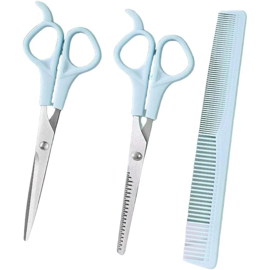 Hair Cutting Shears Set with Professional 6.7inch hair cutting Shear, hair thinning scissor and comb. Stainless Steel ha
