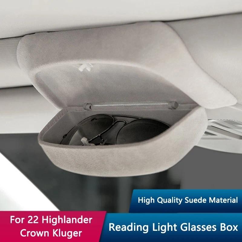 QHCP Caixa De Óculos De Luz De Leitura Do Carro Sol Caso Titular Organizador Para Toyota Highlander Coroa Kluger 2022 Ac