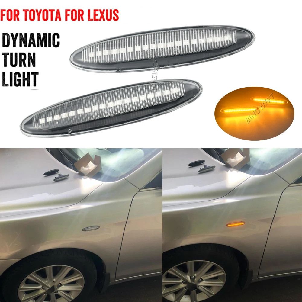 2 Pçs LED Fluindo Sinal De Volta Luz Marcador Lateral Para Toyota Highlander Kluger GSU 4 Lexus IS350 2007-2013
