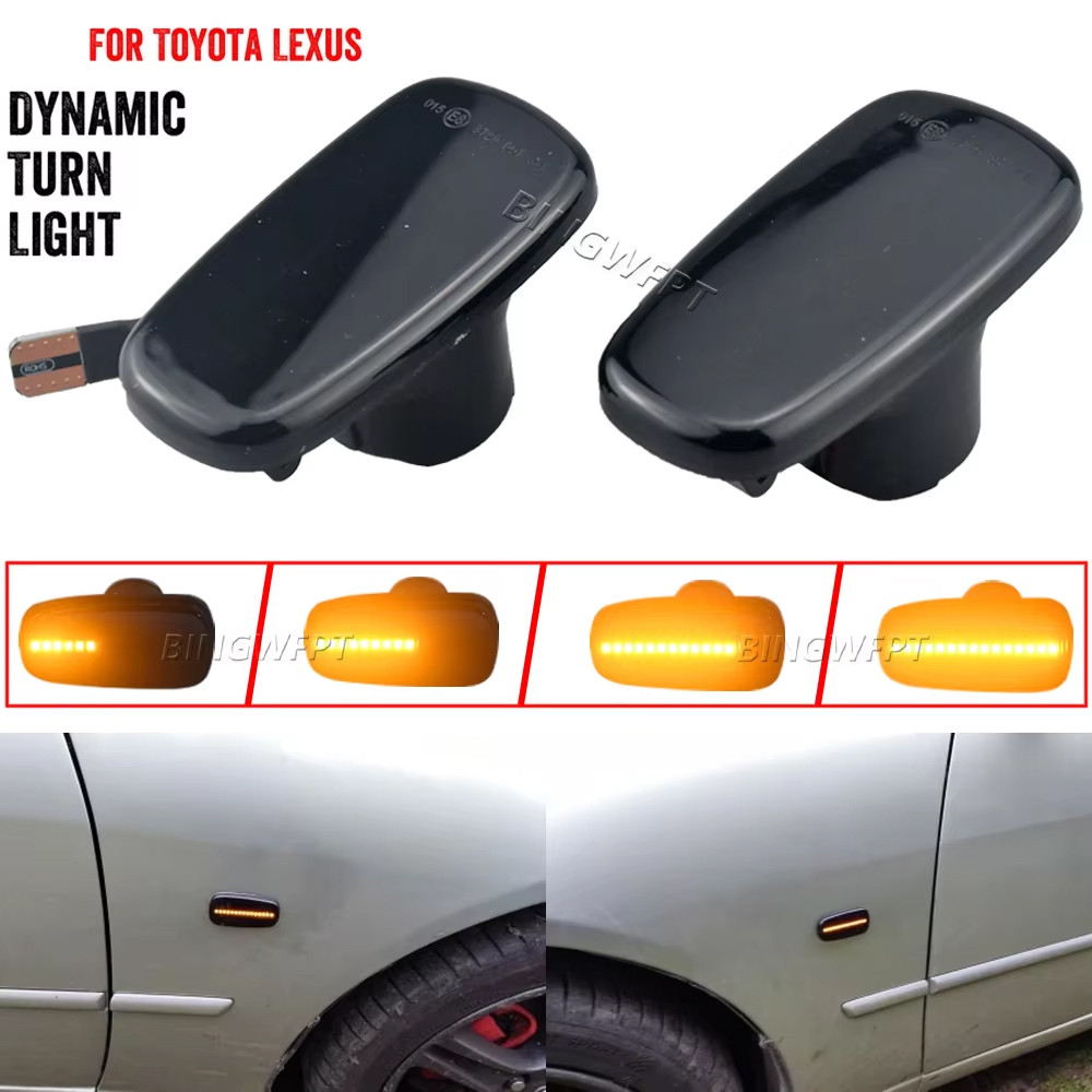Para Toyota Land Cruiser Prius Kluger Desejo Altezza Coroa Lexus IS200/IS300 LS430 2 Pçs LED Marcador Lateral Luz Turn S