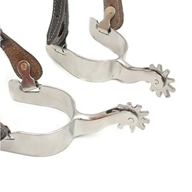 Espora Inox Quarto de Milha com Correia de Couro – Alta Resistência e Conforto