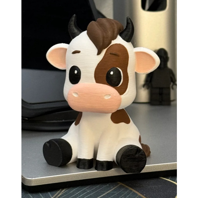 2 Peças Mini Vaca Fofa em Impressão 3D – Decoração Cute e Colecionável