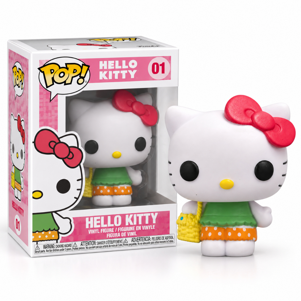 Boneca Colecionável Hello Kitty Bolsa Amarela Laço Rosa Miniatura Kawaii Cute Decoração Presente