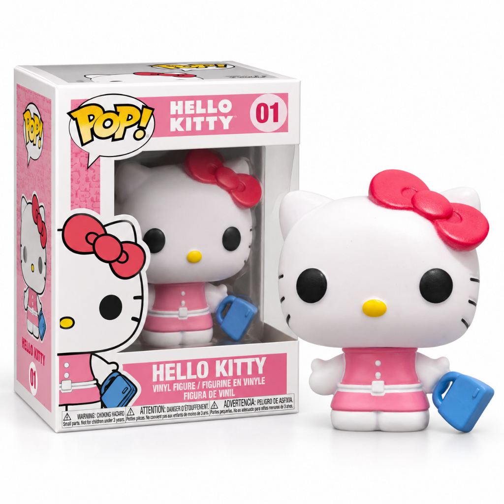 Boneca Colecionável Hello Kitty Bolsa Azul Laço Rosa Miniatura Cute Kawaii Decoração Presente