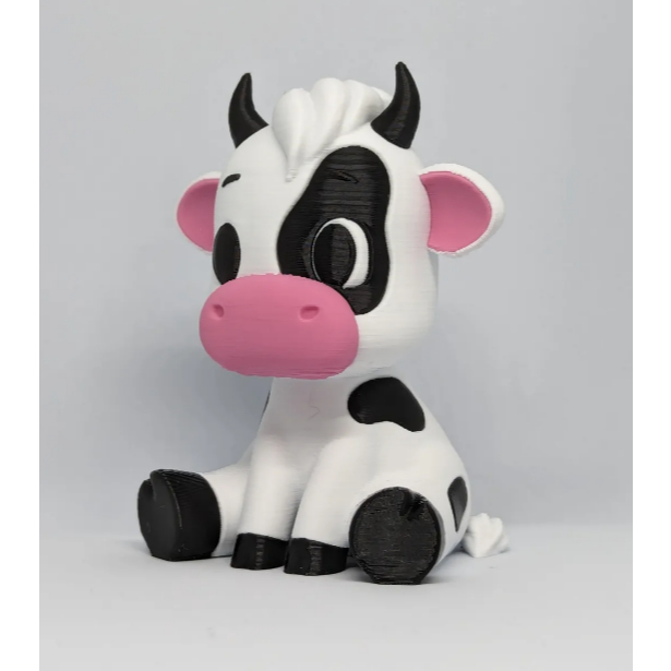 2 Peças Mini Vaca Fofa em Impressão 3D – Decoração Cute e Colecionável