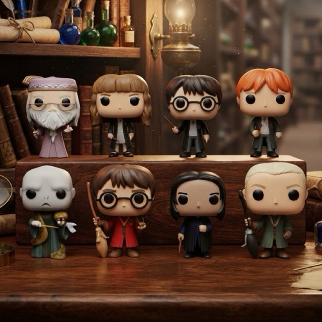 Bonecos Colecionáveis Estilo Bruxo 10cm Miniatura Decorativa Cute Olhos Grandes Presente Geek SEM CAIXA PERSONALIZADA
