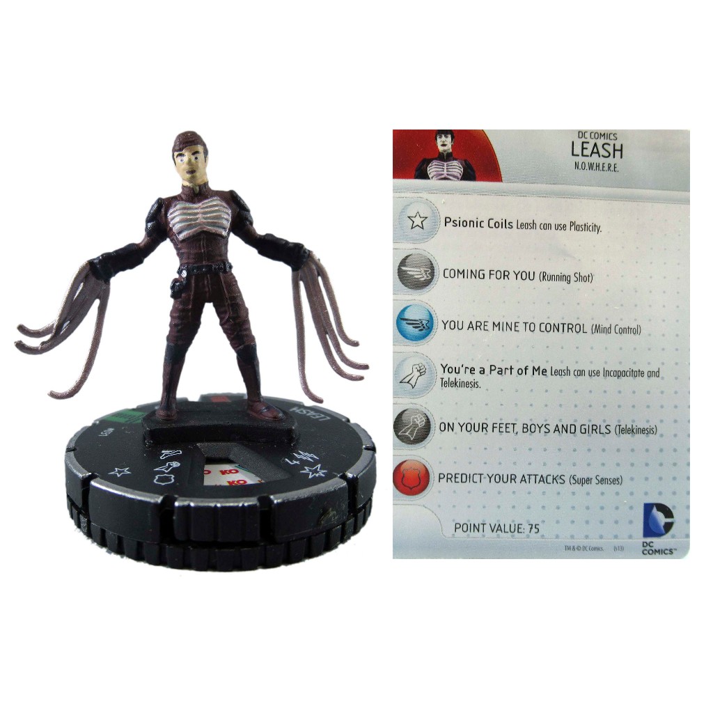 Miniatura Heroclix Leash 209 com card N.O.W.H.E.R.E