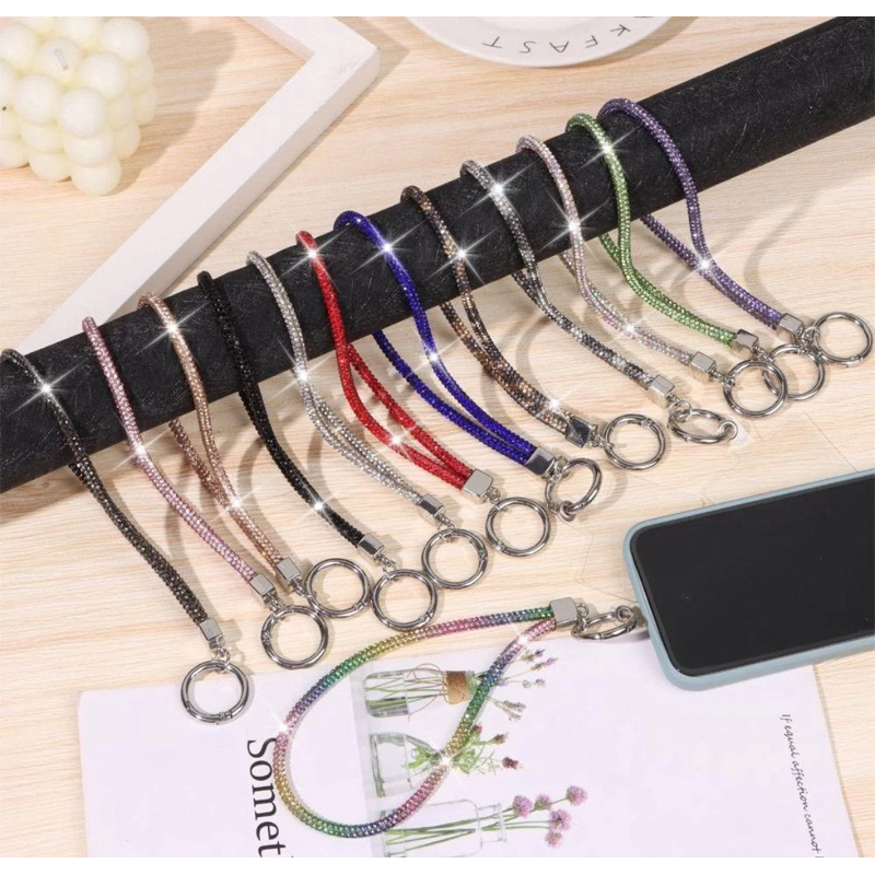 Alça para Capinha de Celular Phone Leash Migs de Luxo Brilho Resistente Anti Queda Compatível com Todos Celulares