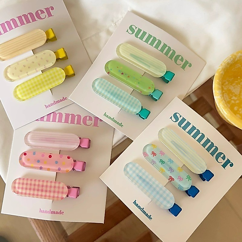 3Pcs/Lot Jelly Style Clip Bangs Clips Hairpin Acessório De Cabelo Para Meninas Doces