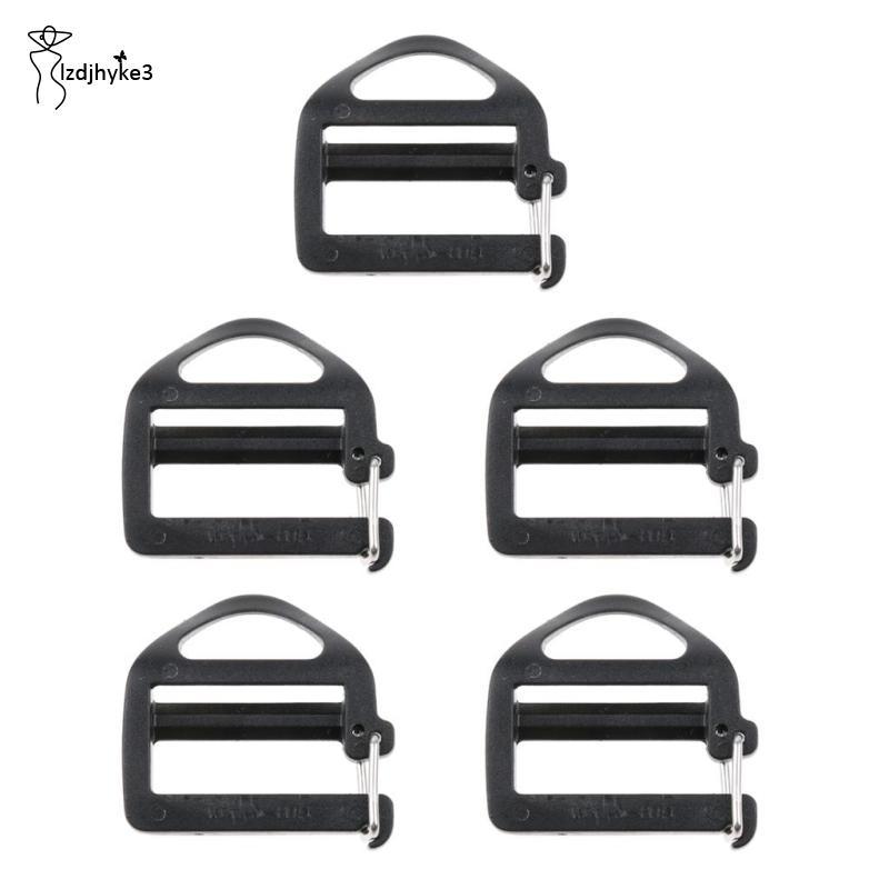 [lzdjhyke3] 5 Peças De Plástico Preto Curvo Tri-Glide Deslizante Fivela Ajustável Para Correias De Bolsa