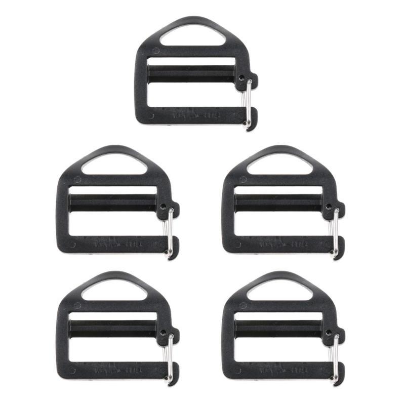 [Fineblue] 5 Peças De Plástico Preto Curvo Tri-Glide Deslizante Fivela Ajustável Para Correias De Bolsa