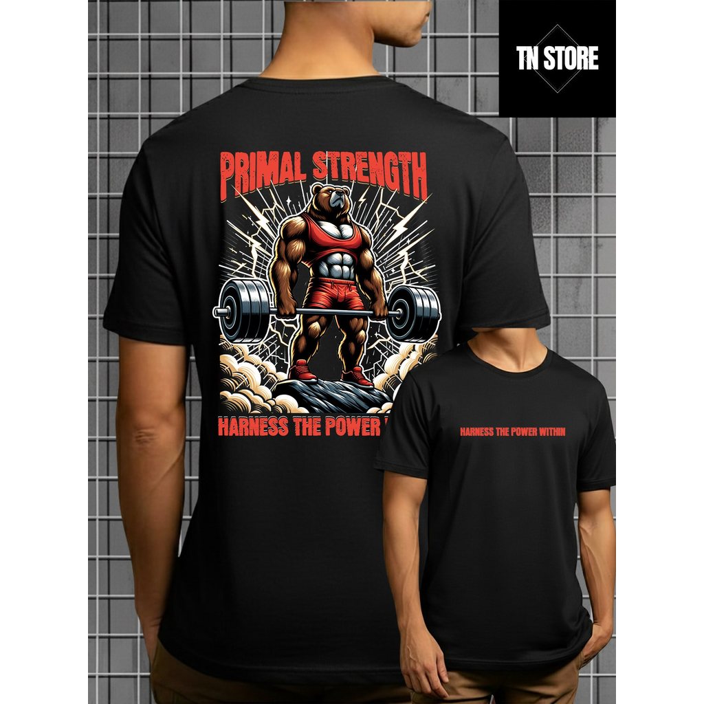 Camiseta Primal Strength Harness The Power Camisa Blusa Unissex Masculino Feminino 100% Algodão Preto Branco Plus Size