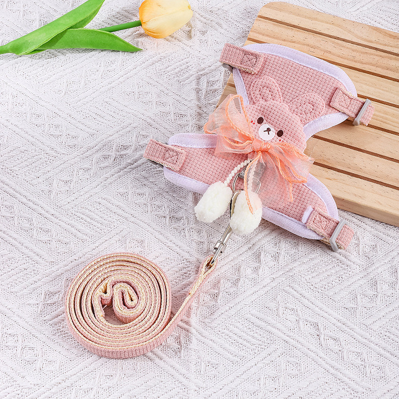Colete Para Cães Pequenos Teddy Bichon Cat Walking Rabbit Leash Suprimentos Animais De Estimação