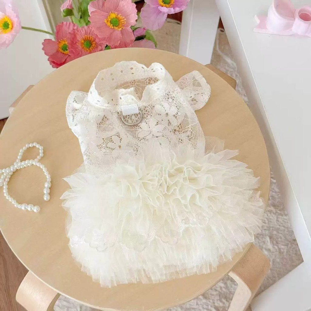 Bonito verão legal roupas para cães verão renda fina Pettiskirt princesa pequeno cão teddy saia respirável Shih Tzu Pug