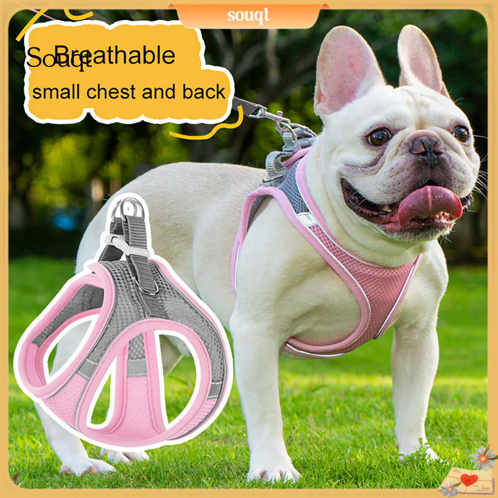 Reflective Pet Harness Vest for Dogs Cats Breathable Mesh Adjustable Straps Escape-proof Side-clip Comfortable Safe Walk
