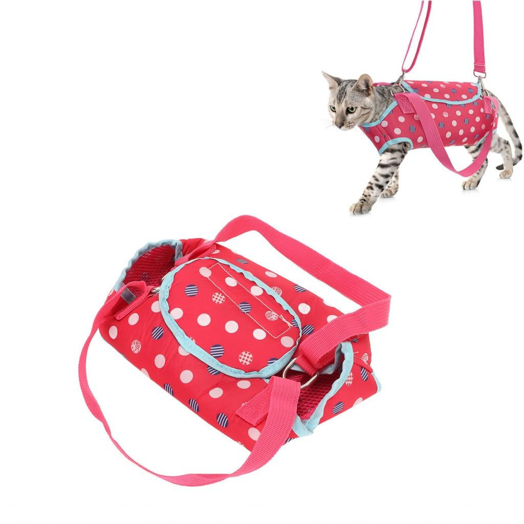 Hyhyhy Generic Dog Sling  Full Body Harness Blue Solid Supportive Small Breathable Polyester Dual Lumbar Strips for