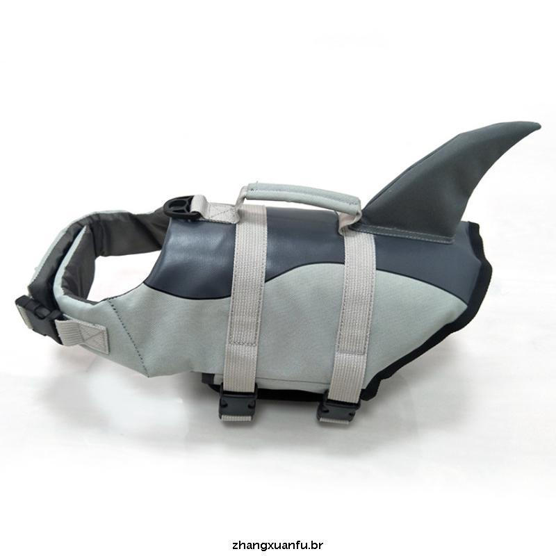 Pet Dog Life Jacket Vest Roupas Colete Collar Harness Natação Verão Swimwear Sereia Tubarão