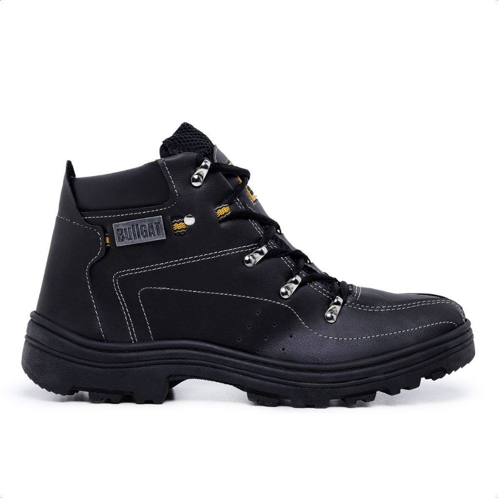 Bota Masculino Coturno Bullgat Cano Médio Motoqueiro Da Moda Em Lona
