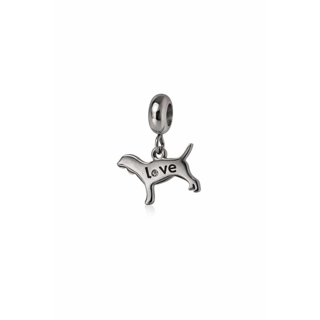 Berloque De Cachorro Love Pet Em Aço Inox