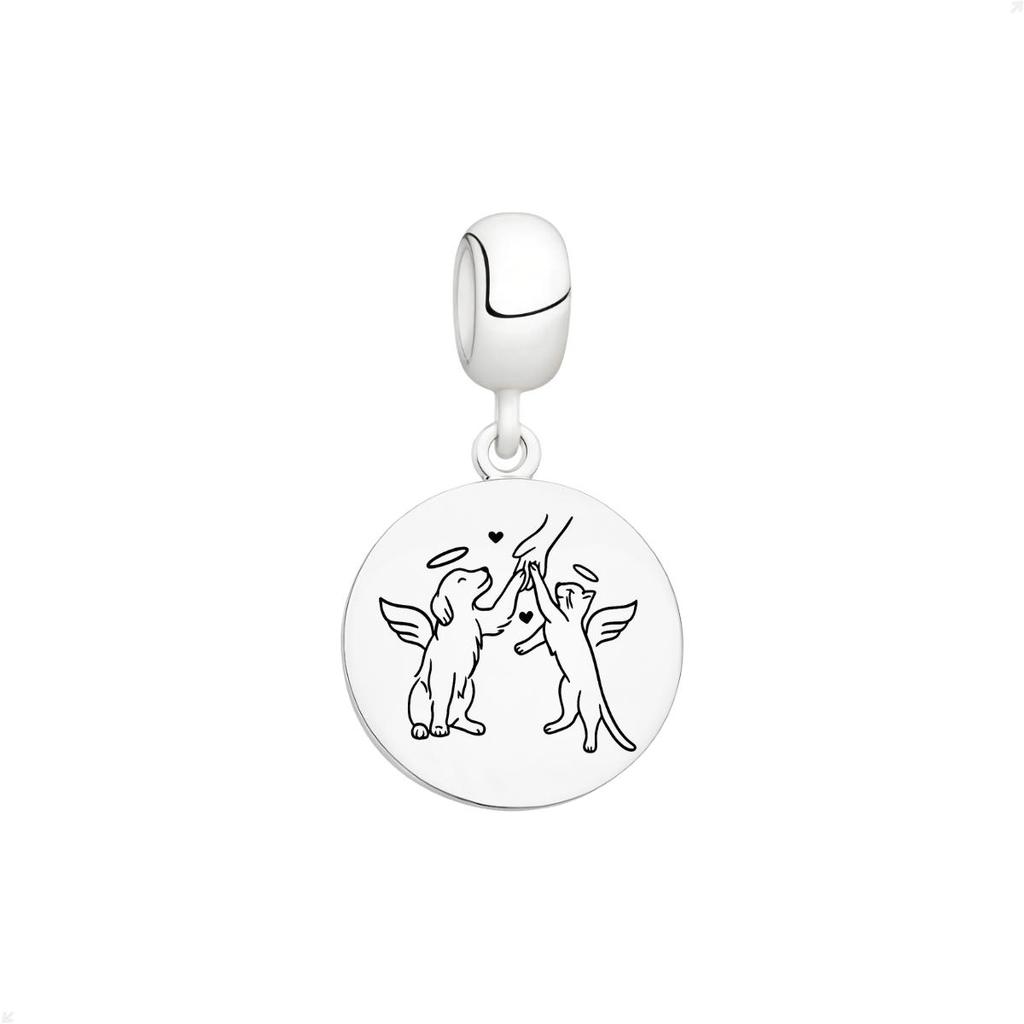 Berloque Pingente Prata 925 Saudade Pet Gato Cachorro