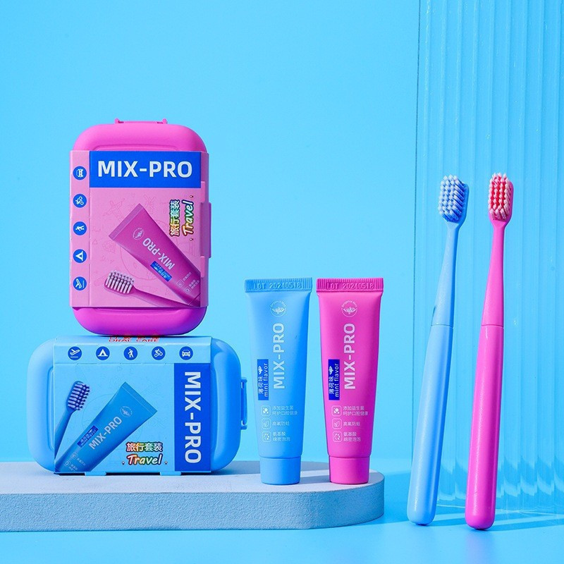 Escova de Higiene Oral Portátil para Viagem, Kit de Cuidados Orais, Ferramenta para Dentes e Língua 3841 OXGJ