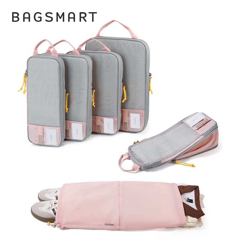 BAGSMART 6 Set Roupas Mala Bag De Mala Organizador Expansíveis Bolsa De Viagem Roupas Para Viagem