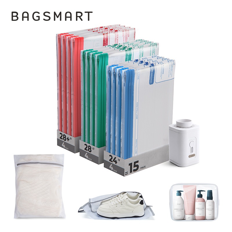 BAGSMART 12 Set Roupas Mala Bag De Mala Organizador Expansíveis Bolsa De Viagem Roupas Para Viagem