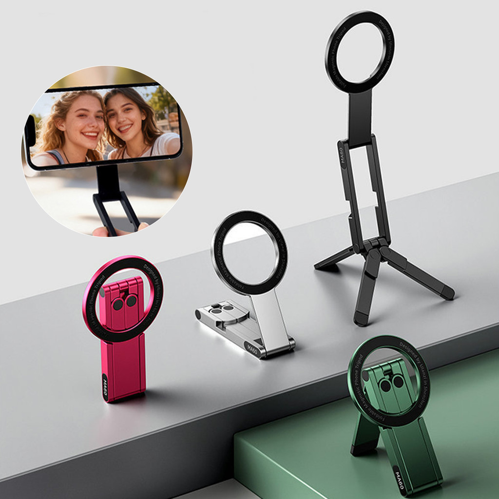 Suporte Magnético Do Telefone Portátil Mini Tripé De Mesa Para Fotografia Streaming Ao Vivo Ultrafino Handheld Selfie Va