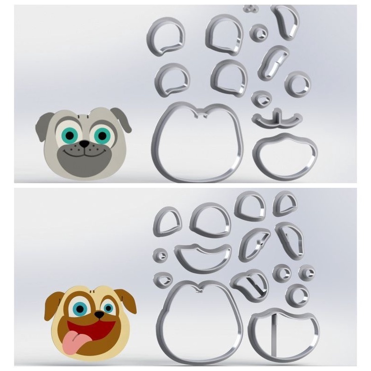 Cortador Kit Puppy Dog Pals Cachorro Pug Modulares