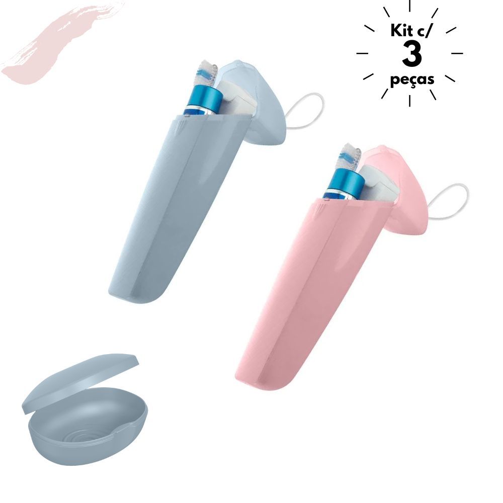 Kit Higiene Saboneteira Soft + Dental Up – Saboneteira + Porta Escova Multiuso (Escolha 1 ou 2 unidades)