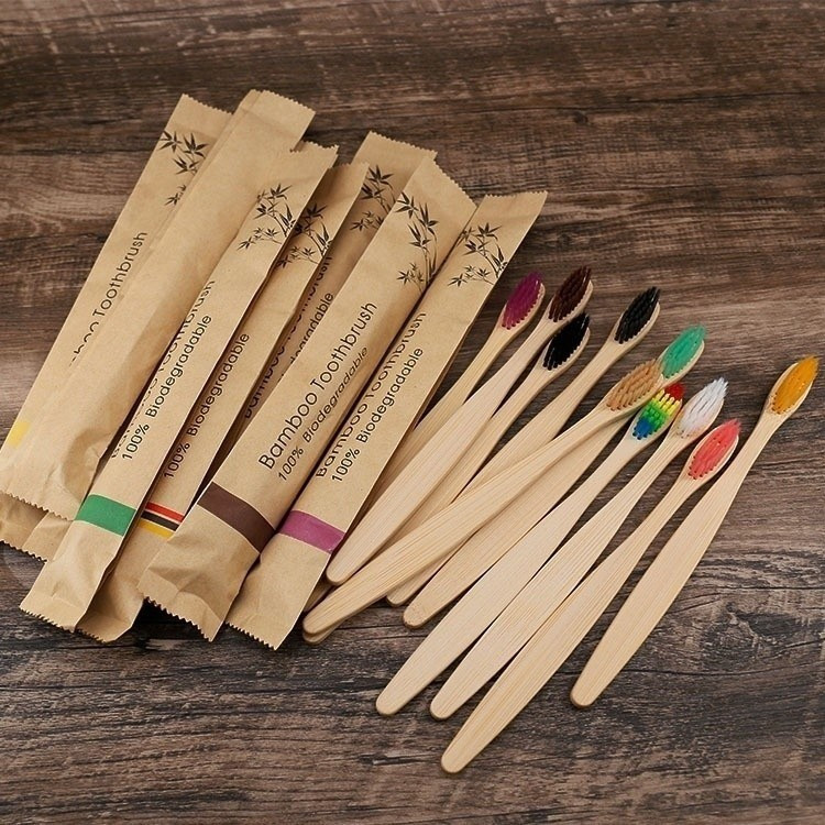 20PCS Colorido Natural Bambu Toothbrush Set Soft Charcoal Dental Oral Care Iluminação UZ2N K0UM