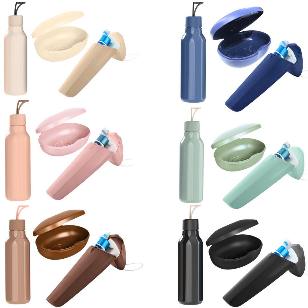 Kit Porta Escova de Dente Portátil + Saboneteira Soft + Garrafa Multiuso de 700ml Ou ideal P/ Viagem